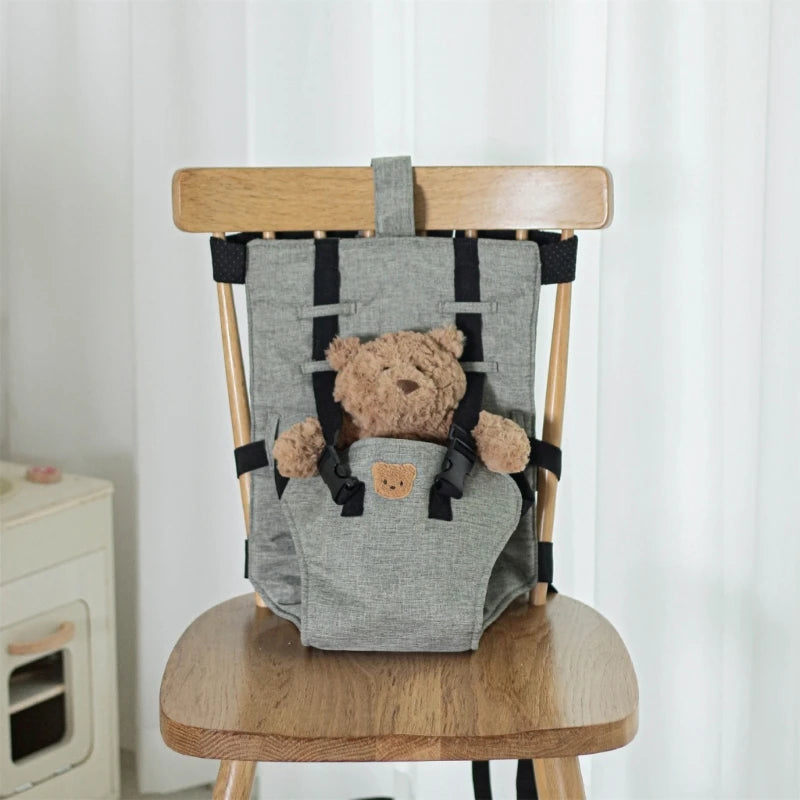 Cómoda silla de comer, arnés portátil para bebe, se ajusta a cualquier silla. 
Para mamás practicas. Puedes llevarla en el bolso del bebe a cualquier lado, se ajusta a cualquier silla.